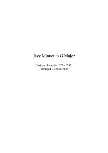 Jazz Minuet In G Major For British Style Brass Band Sheet Music