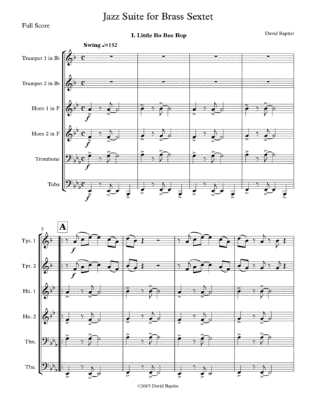 Jazz Suite For Brass Sextet Sheet Music