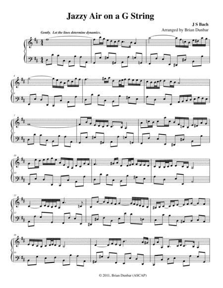 Jazzy Air On A G String Sheet Music