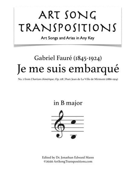 Je Me Suis Embarqu Op 118 No 2 Transposed To B Major Sheet Music