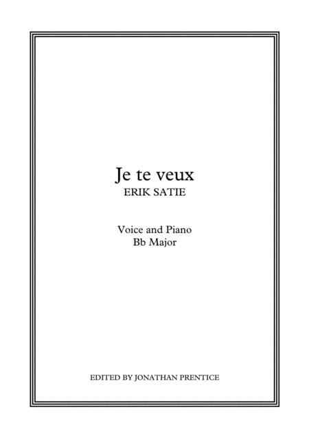 Je Te Veux Bb Major Sheet Music