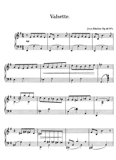 Free Sheet Music Jean Sibelius Valsette Op 40 No 1 Complete Version