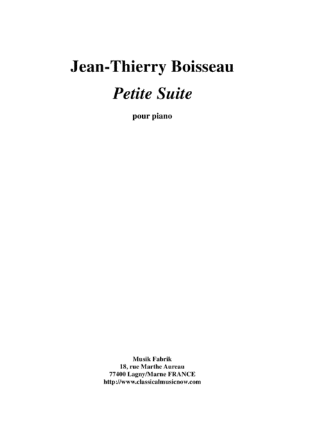Free Sheet Music Jean Thierry Boisseau Petite Suite Pour Piano