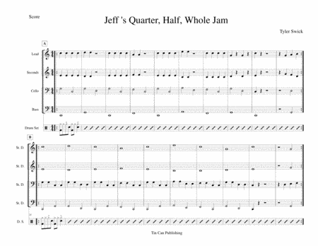 Jeffs Quarter Whole Half Jam For Steel Band Sheet Music