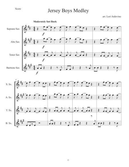 Jersey Boys Medley Sheet Music