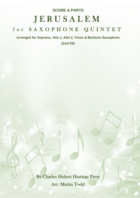 Jerusalem For Saxophone Quintet Saatb Sheet Music