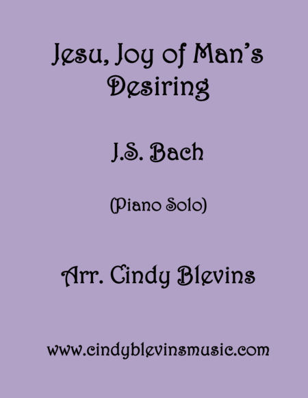 Jesu Joy Of Mans Desiring Arranged For Piano Solo From My Book Holiday Favorites For Piano Sheet Music