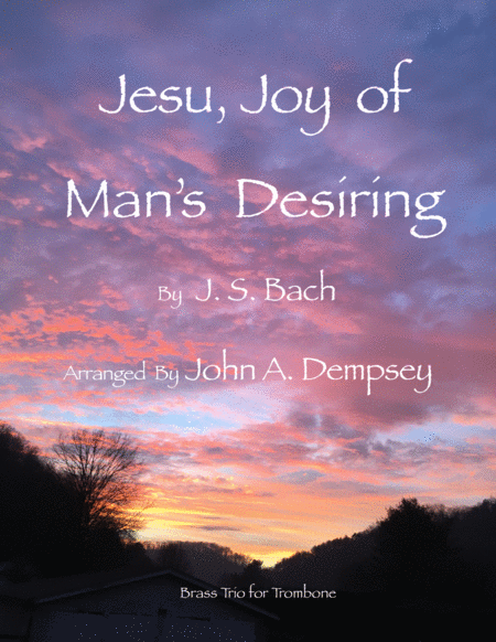 Free Sheet Music Jesu Joy Of Mans Desiring Brass Trio For Trombone