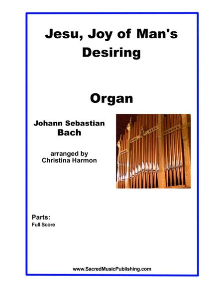 Free Sheet Music Jesu Joy Of Mans Desiring Organ
