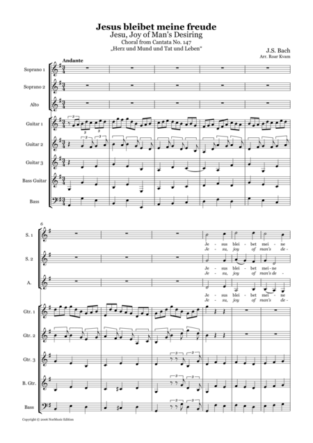 Jesus Bleibet Meine Freude Jesu Joy Of Mans Desiring Sheet Music