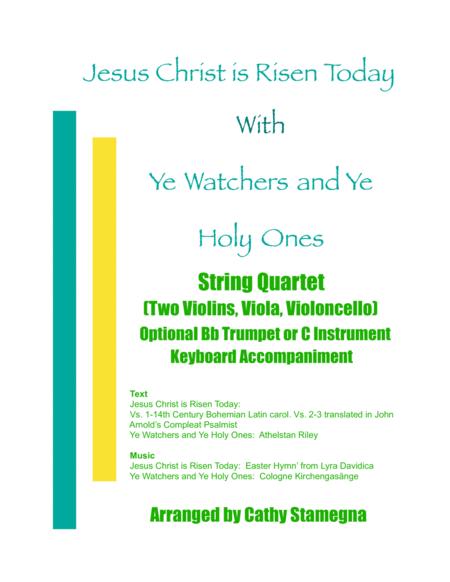 Jesus Christ Is Risen Today With Ye Watchers And Ye Holy Ones String Quartet Two Violins Viola Violoncello Sheet Music