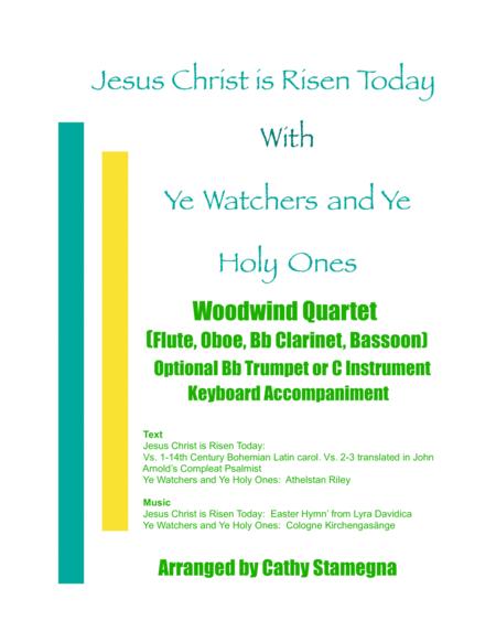 Free Sheet Music Jesus Christ Is Risen Today With Ye Watchers And Ye Holy Ones Woodwind Quartet Flute Oboe Bb Clarinet Bassoon