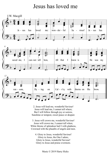 Free Sheet Music Jesus Has Loved Me A New Tune To This Wonderful Old Hymn