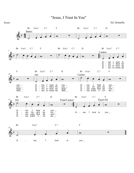 Jesus I Trust In You Sheet Music