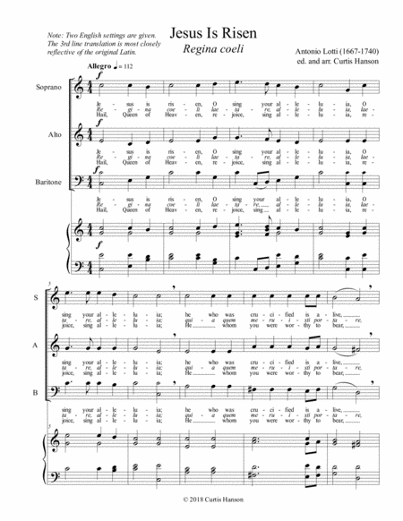 Jesus Is Risen Sab Sheet Music