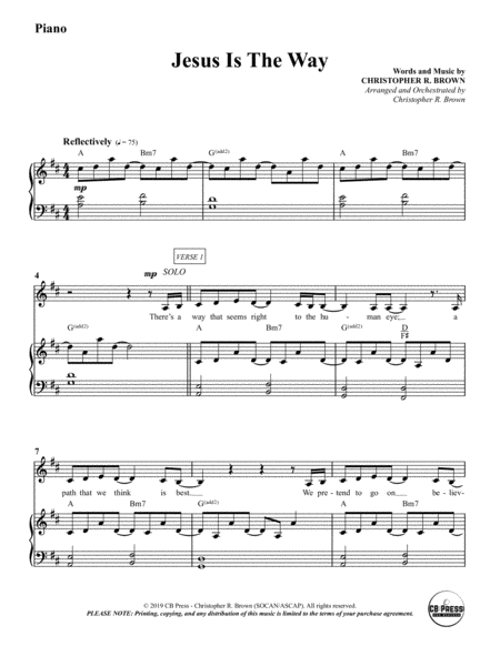 Jesus Is The Way Anthem Piano Accompaniment Sheet Music