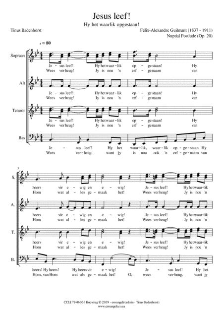 Free Sheet Music Jesus Leef Ssattb In B Mol Majeur