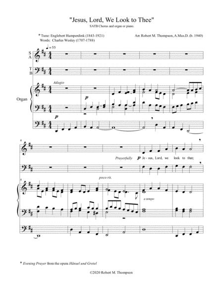 Free Sheet Music Jesus Lord We Look To Thee For Satb Chorus With Organ Or Piano