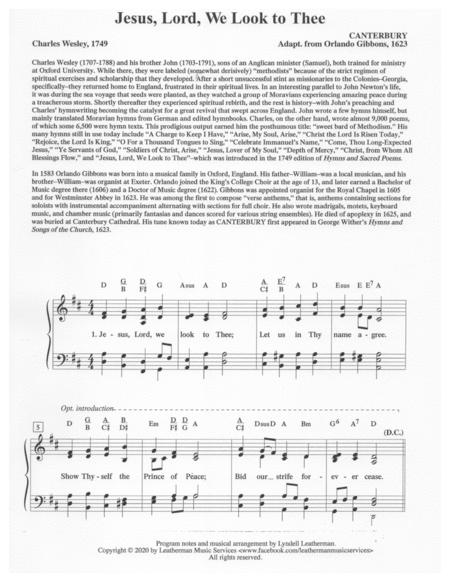 Free Sheet Music Jesus Lord We Look To Thee