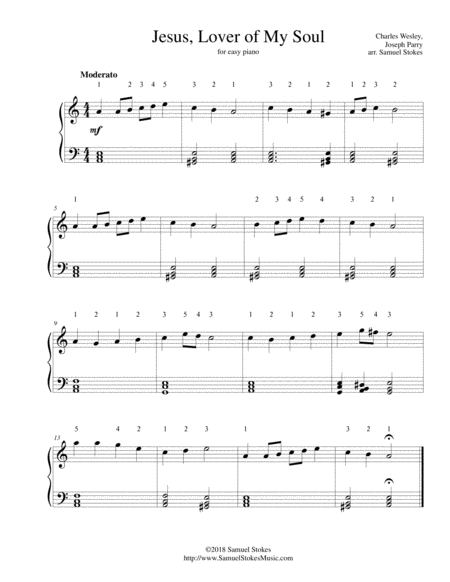 Jesus Lover Of My Soul For Easy Piano Sheet Music