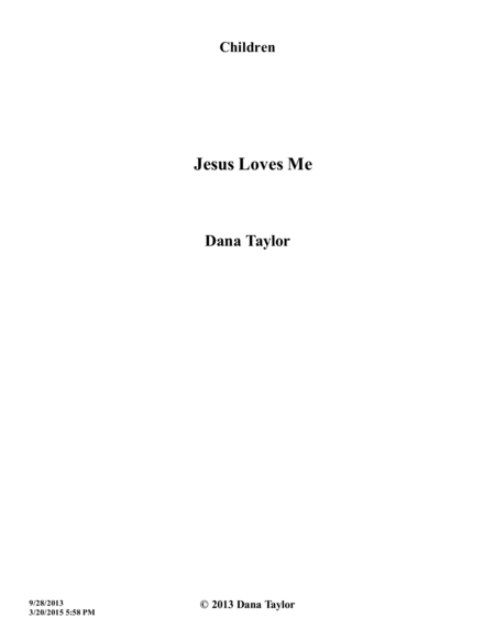 Jesus Loves Me Children And Satb Scores Sheet Music