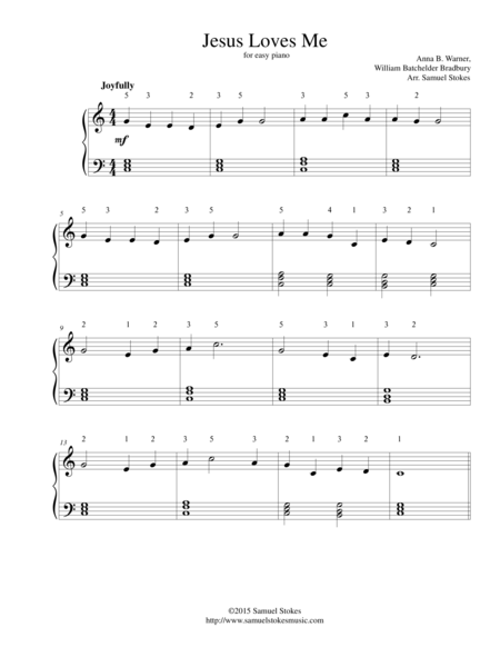 Jesus Loves Me For Easy Piano Sheet Music