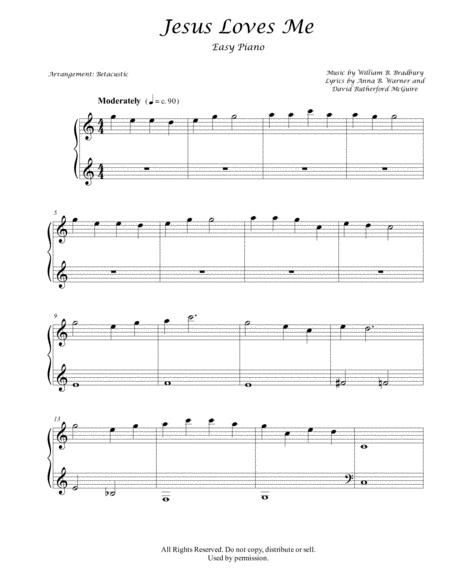 Free Sheet Music Jesus Loves Me William B Bradbury Sheet Music Easy Piano