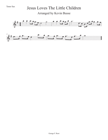 Free Sheet Music Jesus Loves The Little Children Tenor Sax