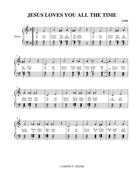 Jesus Loves You All The Time Sheet Music