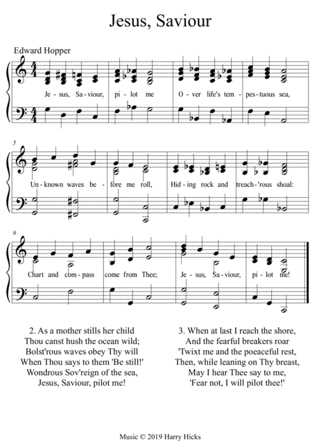 Jesus Saviour Pilot Me A New Tune To This Wonderful Old Hymn Sheet Music