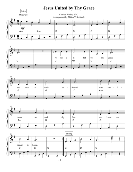 Jesus United By Thy Grace Sheet Music