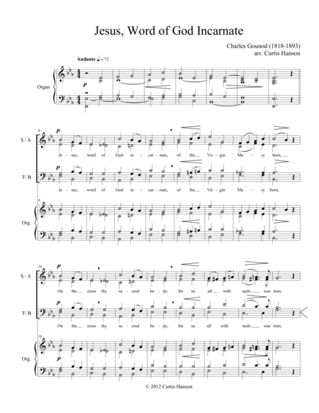 Jesus Word Of God Incarnate Satb Sheet Music