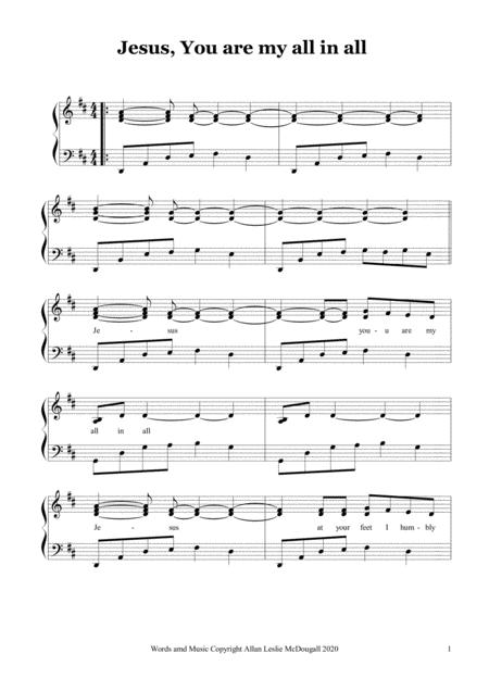 Jesus You Are My All In All Sheet Music