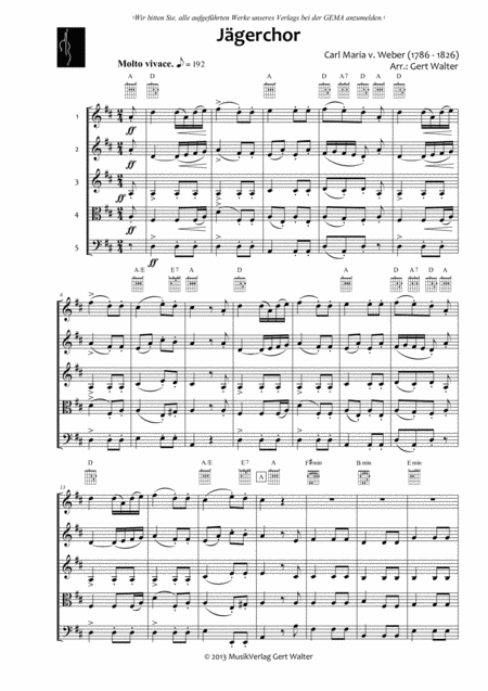 Jgerchor Hunters Choir Sheet Music