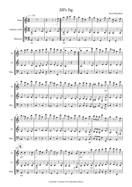 Jills Jig For Wind Trio Sheet Music