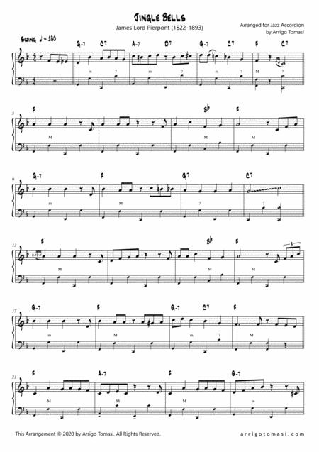 Free Sheet Music Jingle Bells Arranged For Jazz Accordion