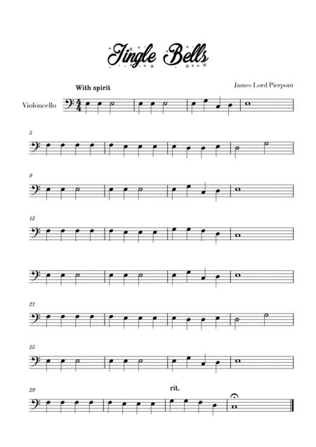 Jingle Bells Easy Beginner For Cello Sheet Music