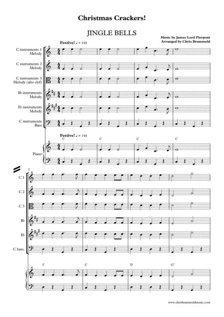 Free Sheet Music Jingle Bells Easy Ensemble