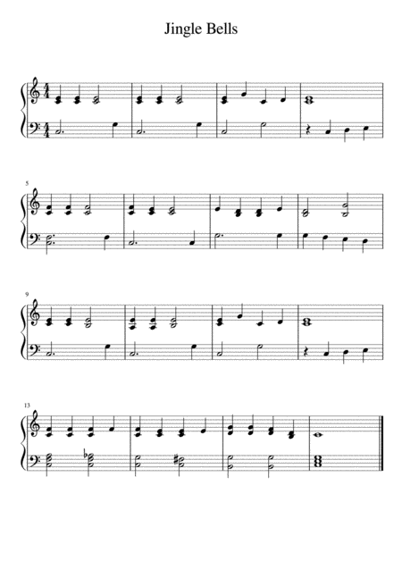 Free Sheet Music Jingle Bells Easy Piano Theme