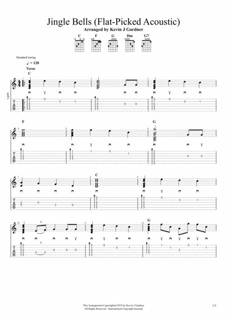 Jingle Bells Flat Picked Acoustic Sheet Music