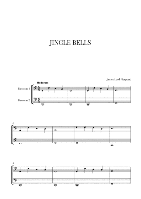 Free Sheet Music Jingle Bells For 2 Bassoons