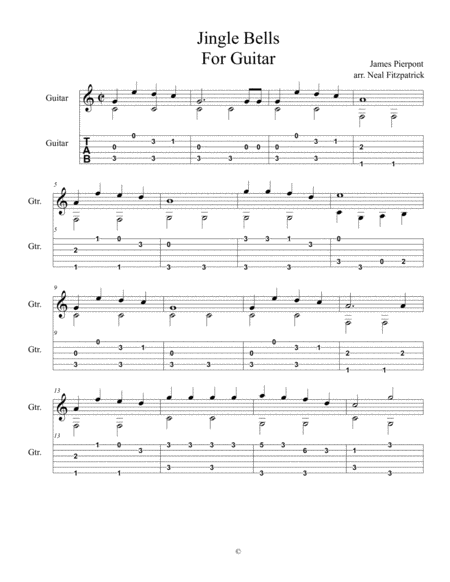 Free Sheet Music Jingle Bells For Guitar