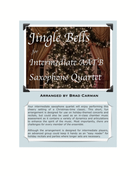 Jingle Bells For Intermediate Saxophone Quartet Sheet Music