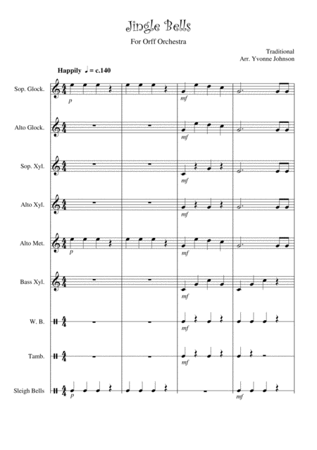 Free Sheet Music Jingle Bells For Orff Ensemble