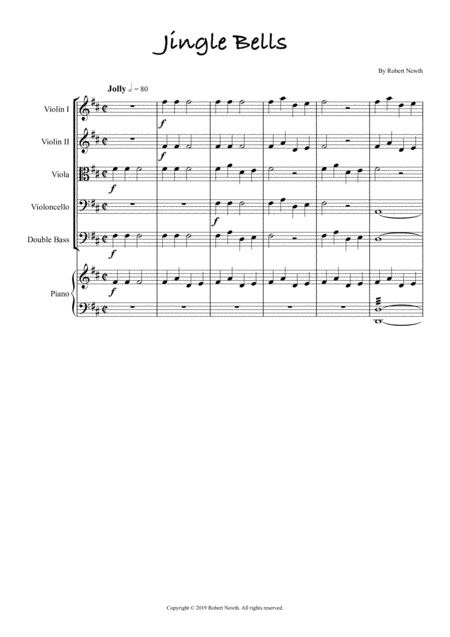 Jingle Bells For String Orchestra And Piano Sheet Music