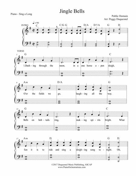 Free Sheet Music Jingle Bells Key Of G