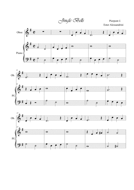 Jingle Bells Oboe E Piano Sheet Music