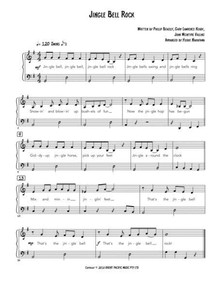 Jingle Bells Rock Easy Piano Elementary Level In G Short Sheet Music