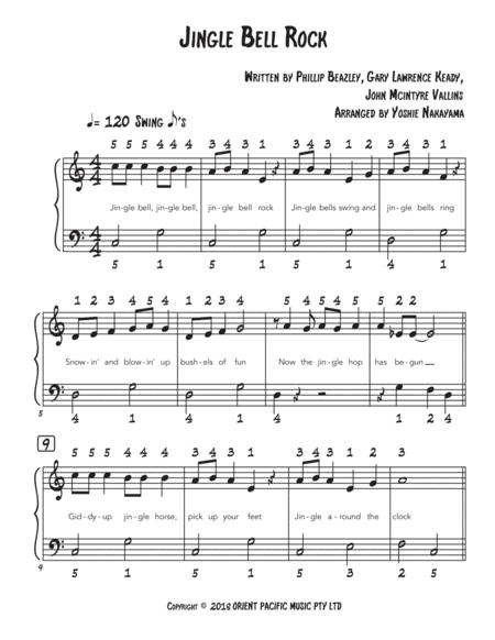 Jingle Bells Rock Easy Piano Elementary Level Sheet Music