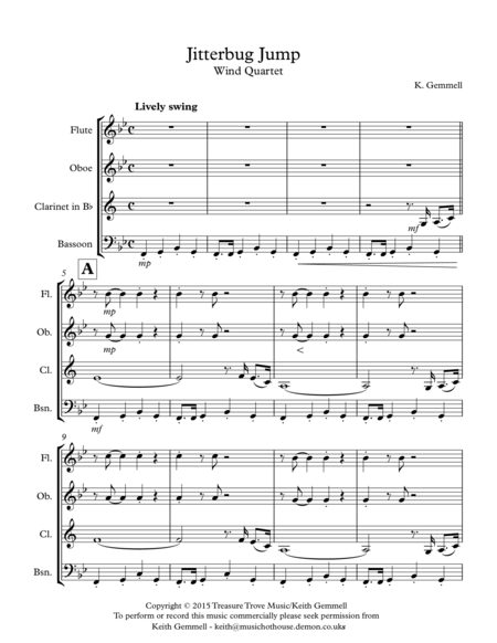 Jitterbug Jump Wind Quartet Sheet Music